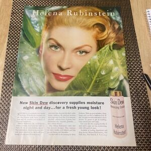 Vintage 1950s Helena Rubinstein Skin Dew Ad Paper Ephemera Railroad Reverse